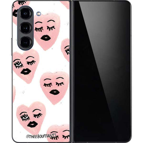 Bouffants and Broken Hearts Winking Hearts Galaxy Z Fold5 5G Skin